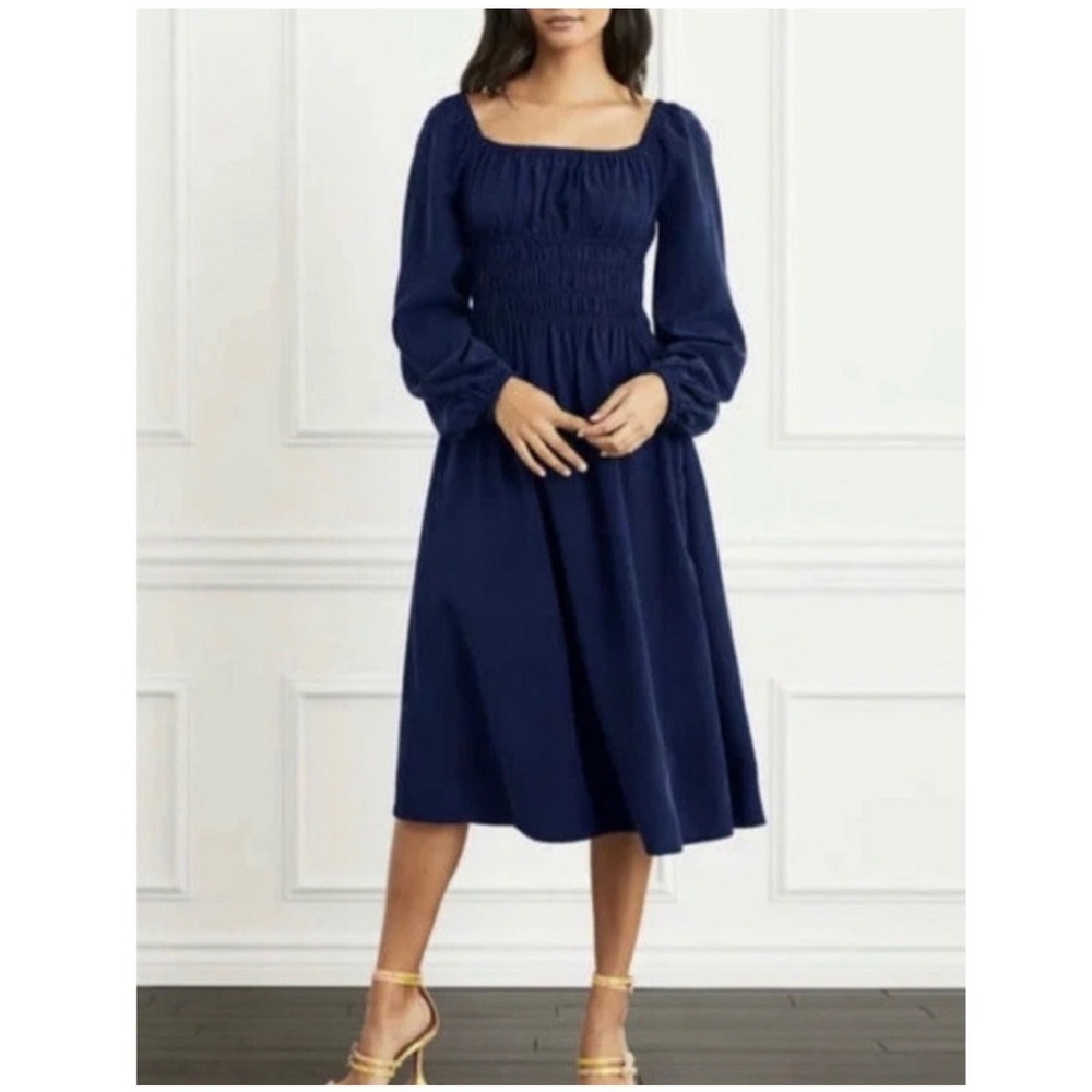 Hill House Jasmine Nap Dress Navy Blue Cottagecore Coastal Pockets Womens Medium